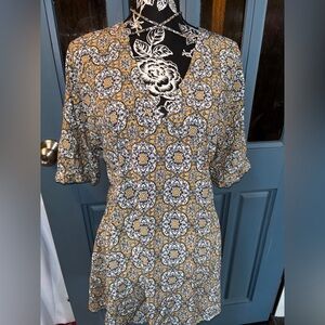EARTHBOUND Yellow and Black Patterned Mini Dress